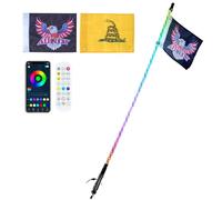 VEVOR Fouet Lumineux LED de 91 cm avec Télécommande APP et RF, Étanche à 360° en Spirale RVB avec 2 Drapeaux, Éclairage Décoration pour UTV, VTT, Motos, RZR, Can-Am, Camions, Tout-terrain, Go- karts