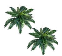 VEVOR Fougère Artificielle, Lot de 2, Fausse Fougère de Boston 80-86 cm, Plante Artificielle Suspendue avec 30 Feuilles, pour Décoration Intérieur Extérieur, Maison, Bureau, Pot de Fleurs Non Inclus