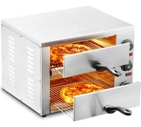 VEVOR Four à pizza commercial Four, 2 couches 305 mm, four à pizza électrique en acier inoxydable avec trois boutons rotatifs, pizzaiolo polyvalent d'intérieur, pour la cuisson au restaurant, à la mai