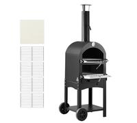 VEVOR Four à Pizza d’Extérieur 12 pouces 305 mm, Four à Granulés de Bois 2 Niveaux, avec Deux Roues Amovibles, Température Maximale de 538 °C, pour Réunion Camping Jardin Arrière-Cour Barbecue