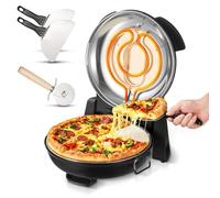VEVOR Four à Pizza Électrique 305 mm, Cuiseur à Pizza 1200 W, avec Pierre en Cordiérite, 5 Modes de Contrôle de la Température, Hublot pour Une Cuisson Précise, Chauffe jusqu'à 420 °C, Maison Noir