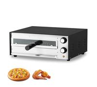 VEVOR Four à Pizza Électrique de Comptoir 30,5 cm 1450 W, Machine à Pizza d'Intérieur Température Réglable 25-300 °C, avec Minuterie et Double Tube Chauffant, Plateau Ramasse-miettes, pour Cuisine