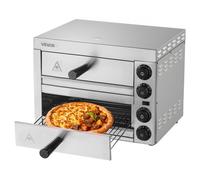 VEVOR Four à Pizza Électrique de Comptoir 30,5 cm 1700 W, 2 Niveaux, Température Réglable 50-300 °C, Minuterie 0-60 Minutes, Cuisson Uniforme, avec Plateau Ramasse-miettes, pour Restaurant Cuisine
