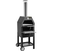 VEVOR Four à Pizza Portable 458 x 464 x 1418 mm Four à Pizza Extérieur 500℃ Machine à Pizza pour Barbecue Fonte et Acier Inoxydable Stable 2 Couches 18,2 KG pour Divers Sites de Cuisson en Plein Air