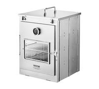 VEVOR Four de camping pliable en acier inoxydable portable avec grille à 3 niveaux, poignée et thermomètre, utilisation avec feu à bois, réchaud au propane, pour la cuisson du pain, de la pizza, de la