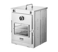 VEVOR Four de camping pliable, réchaud de camping portable en acier inoxydable, avec grille à 3 niveaux, poignée et thermomètre, pour feu à bois, cuisinière au propane, barbecue, cuisine en plein air