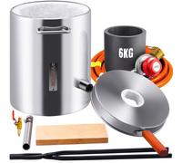 VEVOR Four de Fusion à Gaz 6 kg 1482 ℃ Four à Propane Fonderie avec Creuset en Graphite Kit de Four de Fusion de Métal Corps en Inox 1 Brûleur Pince pour Fondre Or Alu Argent Recyclage des Ferrailles