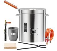VEVOR Four de Fusion à Gaz 8 kg, Four à Propane Fonderie avec Creuset, Pince et Manche en Bois, Kit de Four de Fusion de Métal, pour Fondre Or Aluminium Argent Cuivre Recyclage des Ferrailles