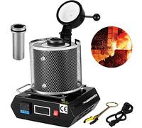 VEVOR Four de Fusion Automatique Numérique 1KG 1150? 1750W Four de Fusion Électrique pour Métaux avec Creuset Graphite pour Raffinage de Métaux Ferraille de Fusion Argent Or Cuivre en Aluminium