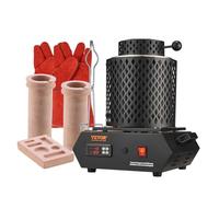 VEVOR Four de Fusion Électrique 1350 W, Four de Fusion d'Or, Température Max. 1150 ℃, avec 2 Creusets en Céramique 1 kg et 3 kg, pour la Coulée et l'Affinage des Métaux Précieux, Argent, Alu, Cuivre
