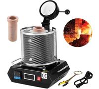 VEVOR Four de Fusion Électrique 1350 W, Four de Fusion d'or, Température Maximale 1150 ℃, avec Creuset en Céramique 1 kg, pour la Coulée et l'Affinage des Métaux Précieux, Argent, Aluminium, Cuivre
