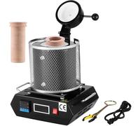 VEVOR Four de Fusion Électrique 1350 W, Four de Fusion d'or, Température Maximale de 1150 ℃, avec Creuset en Céramique de 3 kg, pour la Coulée et l'Affinage des Métaux Précieux, Argent, Aluminium
