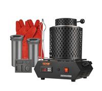 VEVOR Four de fusion électrique 1350 W, four électrique de fusion d'or de 1 150 ℃ avec creusets en graphite de 1 kg et 3 kg pour faire fondre l'or, l'argent, le cuivre, l'aluminium