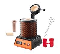 VEVOR Four de Fusion Électrique 1350 W, Kit de Fusion d'Or avec Température Maximale 1150 ℃, avec Creuset en Céramique de 3 kg, pour Fabrication de Bijoux, Coulée et l'Affinage des Métaux, Atelier