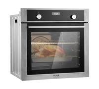 VEVOR Four Encastrable de 76 L, Four Électrique Mural Simple de 59,5 cm, 3550 W, avec 9 Fonctions de Cuisson, Chauffage Rapide à 200 °C en 5 Minutes, avec Grille et Plateau de Cuisson, Cuisine