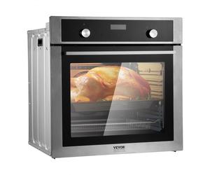 VEVOR Four Encastrable de 76 L, Four Mural Simple de 59,5 cm, Électrique 3550 W, avec 9 Fonctions de Cuisson, Chauffage Rapide à 200 °C en 5 Minutes, avec Grille et Plateau de Cuisson, Cuisine