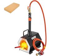 VEVOR Four forgé à gaz hexagonal, 250 x 215 x 190 mm, forge à gaz, avec brûleur, or, laiton, bronze, magnésium, aluminium, étain et acier inoxydable, gaz propane, forge, tuyau de gaz de 2 m