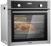 VEVOR Four mural individuel, four électrique mural encastrable 24" avec 9 fonctions de cuisson, 2,68 pieds cubes de fours électriques muraux, chauffage rapide à 200°C en 5 min, four électrique 3550 W