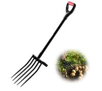 VEVOR Fourche à Bêcher à 5 Dents, Fourche de Jardin, avec Manche en Métal Robuste, Longueur Totale 105 cm, avec Poignée en Y, pour Jardinage, Creuser, Compostage, Transplantation, Aération de Terre