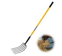 VEVOR Fourche de Jardin à Foin à 5 Dents avec Manche en Fibre de Verre 145 cm