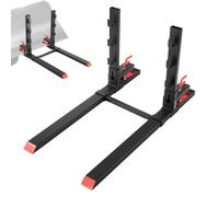 VEVOR Fourches à Palettes à Pince Charge 1814 kg Fourches à Godet Longueur 149 cm avec Anti-basculement, Barre Stabilisatrice Réglable, Compatible avec Godet de Chargeuses Compactes Tracteurs, Noir