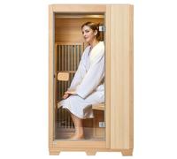Sauna en Bois Infrarouge Lointain-VEVOR-Cabine Sauna Spa à Domicile pour 1 Personne-1140 W, Utilisation Intérieure