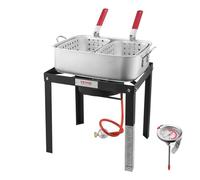 Friteuse à Poisson et Ailes 13,27 L-VEVOR-Kit de Friteuse au Propane en Alu, Friteuse Extérieure pour Fruits de Mer avec