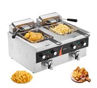 VEVOR Friteuse Électrique Commerciale de Comptoir 3000 W 2 Cuves Inox de 8,5 L