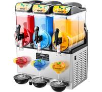 VEVOR Frozen Drink Maker commercial, machine à slush 15 L x 3 avec trois réservoirs, 180 tasses de machine à smoothie margarita en acier inoxydable, machine à slush pour la maison Fêtes Restaurants Ca