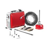 VEVOR Furet Déboucheur Canalisations Électrique, 400 W, 1400 tr/min, avec Câble à Ressort Acier 20 m x 16 mm, 5 m x 9,5 mm, 0,4 m x 12 mm, 6 Coupeurs, pour Débouchage Tuyaux de 50-110 mm de Diamètre