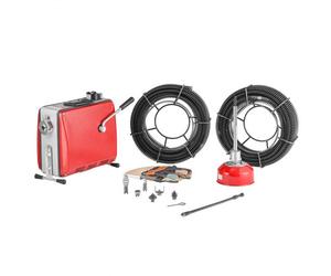 VEVOR Furet Déboucheur Canalisations Électrique, 500 W, 1400 tr/min, avec Câble à Ressort Acier 2x20 m x 16 mm, 5 m x 9,5 mm, 0,4 m x 12 mm, 6 Coupeurs, pour Débouchage Tuyaux de 50-110 mm de Diamètre