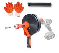 VEVOR Furet Déboucheur de Canalisation 76,2 cm Furet de Plomberie avec Tige pour Perceuse Déboucheur Drain avec Tuyau de Protection et Gants pour Déboucher Tuyaux Toilettes Évier Cuisine Salle de Bain