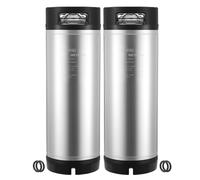 VEVOR Fût Bière Pression 2PCs 19 L, Soda Keg à Verrouillage à Bille, Fût sous Pression en INOX SUS304 pour Brassage à Froid, avec Doubles Poignées et Fond en Caoutchouc, Équipement de Brassage Maison