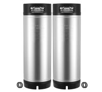 VEVOR Fût Bière Pression 2PCs 19 L, Soda Keg à Verrouillage à Bille, Fût sous Pression en Inox SUS304 pour Brassage à Froid, avec Doubles Poignées et Fond en Caoutchouc, Équipement de Brassage Maison
