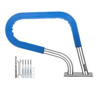 VEVOR Garde-corps de piscine 32x23 en acier inoxydable 304 capacité de charge 250LBS main courante de piscine argentée antirouille, couvercle de poignée bleu et forets M8 et vis autotaraudeuses