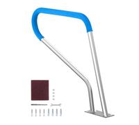 VEVOR Garde-corps de piscine 39x32 en acier inoxydable 304 Capacité de charge 250LBS Main courante de piscine en argent inoxydable, avec couvercle de poignée bleu et foret M8 et vis autotaraudeuses