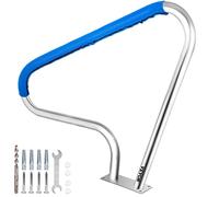 VEVOR Garde-corps de piscine 48x36 en acier inoxydable 304 Capacité de charge 250LBS Main courante de piscine antirouille argentée, avec couvercle de poignée bleu et foret M8 et vis autotaraudeuses