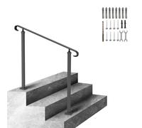 VEVOR Garde-Corps Escalier Main Courante Fer Forgé Réglable 2 Marches 88,5 cm