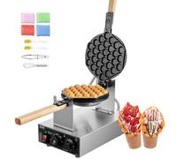 VEVOR Gaufrier Commercial Appareil à Gaufre à Bulles 1400W Antiadhésif Snack-bar