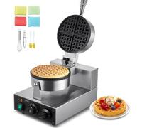 VEVOR Gaufrier Commercial Appareil à Gaufre Ronde 1230 W Antiadhésif Boulangerie