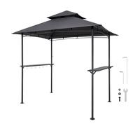 VEVOR Gazebo Barbecue Tonnelle BBQ Extérieur 243x150 cm avec Toit à 2 Niveaux