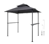 VEVOR Gazebo de Barbecue, 243 x 150 cm, Tonnelle de BBQ Extérieur avec Toit à 2 Niveaux, Abri de Barbecue de Patio en Acier à Revêtement de Poudre, pour Grillades, Fêtes, Pique-niques, Jardin, Patio