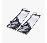 VEVOR Genouillères coulissantes pour béton 70 x 20 cm planches à genoux en acier inoxydable, 2 paires de curseurs mobiles avec genouillères de béton et sangles pour finition en ciment et béton