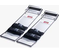 VEVOR Genouillères pour béton en acier inoxydable, 697 x 205 mm Patins pour béton, Genouillères pour béton, Paire de patins mobiles, avec sangles de planche pour la finition du ciment et du béton