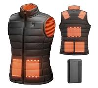 VEVOR Gilet chauffant pour homme avec batterie 16000 mAh et 8 zones de chauffage, veste chauffante électrique rechargeable à 3 niveaux, gilet d'hiver pour randonnée, camping, pêche, ski, taille XL