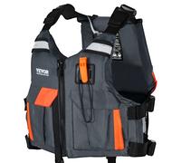 VEVOR Gilet de sauvetage pour sports nautiques PFD, veste de sauvetage flottabilité 85N, nylon imperméable, flottaison pour activités nautiques, pêche, kayak, surf, sur bateaux, hommes et femmes, M