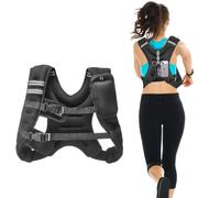 VEVOR Gilet lesté, 5,54 kg, veste de poids à boucle réglable pour homme et femme avec bande réfléchissante, équipement d'entraînement pour musculation, course, jogging, fitness et perte de poids, noir