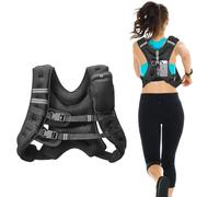 VEVOR Gilet lesté, 9,22 kg, veste de poids à boucle réglable pour homme et femme avec bande réfléchissante, équipement d'entraînement pour musculation, course, jogging, fitness et perte de poids, noir