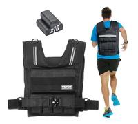 VEVOR Gilet lesté réglable 15,85 kg, veste de poids avec 16 blocs de fer, épaulière et bande réfléchissante pour hommes et femmes, équipement d'entraînement pour musculation, course à pied, jogging