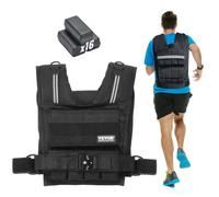 VEVOR Gilet lesté réglable 15,85 kg, veste de poids avec 16 blocs de fer, épaulière et bande réfléchissante pour hommes et femmes, équipement d'entraînement pour musculation, course à pied, jogging